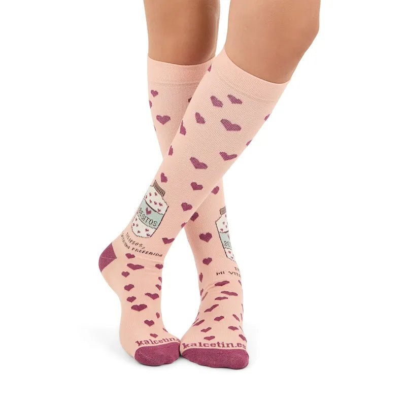 Calcetines compresivos corazones