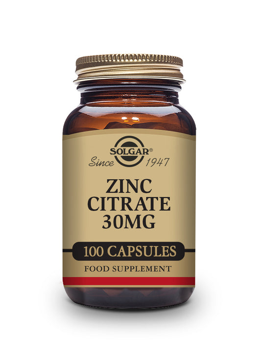 CITRATO DE ZINC 30mg. 100 Cápsulas Vegetales